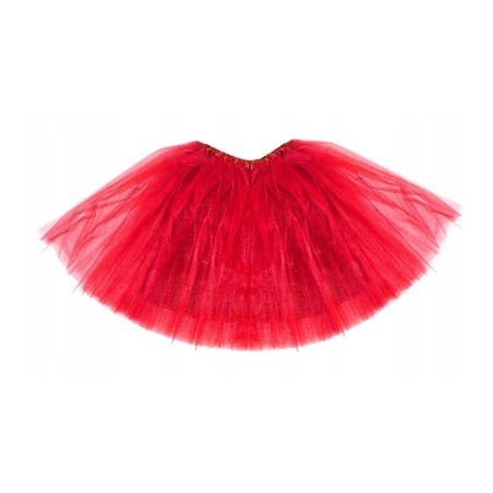 SPÓDNICZKA TIUL tiulowa Z PODSZEWKĄ 40 cm CZERWONA