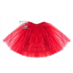 SPÓDNICZKA TIUL tiulowa Z PODSZEWKĄ 40 cm CZERWONA