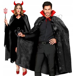 STRÓJ WAMPIRA PELERYNA + ZĘBY HALLOWEEN kołnierz 115 CM