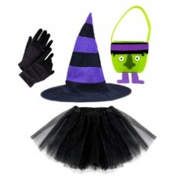 KOSTIUM CZAROWNICY KOSZYK 4EL CZARNA 30CM D.KAP/FL