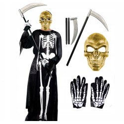 KOSTIUM KOŚCIOTRUP śmierć HALLOWEEN 4EL złota TRUP 134 140 146 152 158