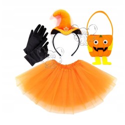 KOSTIUM CZAROWNICY KOSZYK 4EL POMARAŃCZOWA 30CM