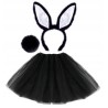 STRÓJ KOSTIUM KRÓLIKA KRÓLIK CZARNE z BIAŁYM 40CM