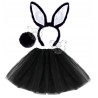 STRÓJ KOSTIUM KRÓLIKA KRÓLIK CZARNE z BIAŁYM 40CM