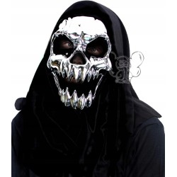 MASKA KOŚCIOTRUP TRUP SZKIELET ŚMIERĆ CZASZKA SREBRNA METALICZNA HALLOWEEN