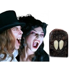 ZĘBY WAMPIRA SZTUCZNE KŁY HALLOWEEN +MASA MOCUJĄCA