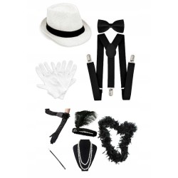 zestaw retro lata 20te dla pary 9 elementów gangster Gatsby