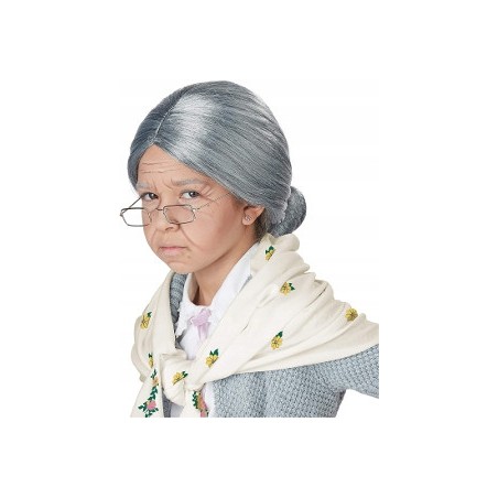 PERUKA BABCI SZARE WŁOSY SIWE KOCZEK BABCIA