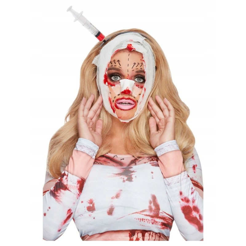 OPASKA NA GŁOWĘ WBITA STRZYKAWKA HALLOWEEN