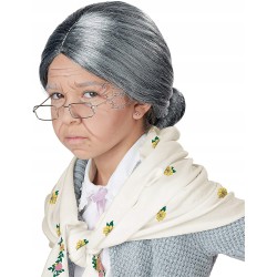 PERUKA BABCI SZARE WŁOSY SIWE KOCZEK BABCIA