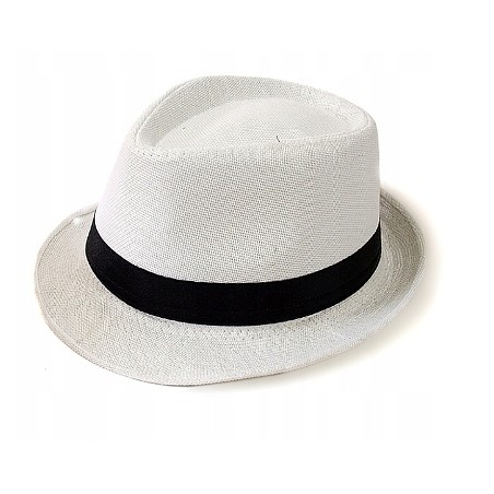 KAPELUSZ BAWEŁNA PANAMA LETNI MĘSKI plażowy BIAŁY