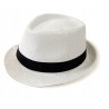 KAPELUSZ BAWEŁNA PANAMA LETNI MĘSKI plażowy BIAŁY