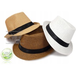 KAPELUSZ HAWANA NATURALNE WŁÓKNO 58 TRILBY BIAŁY