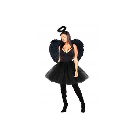 KOSTIUM UPADŁY ANIOŁ MROCZNY CZARNY 40CM CZ/OP/S45