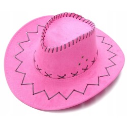kapelusz kowbojski RÓŻOWY ZAMSZ RÓŻ 56 58