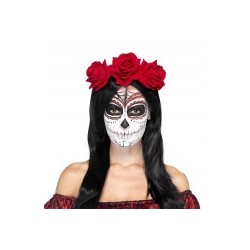 OPASKA RÓŻE CZERWONE HALLOWEEN EL MUERTOS MEKSYK