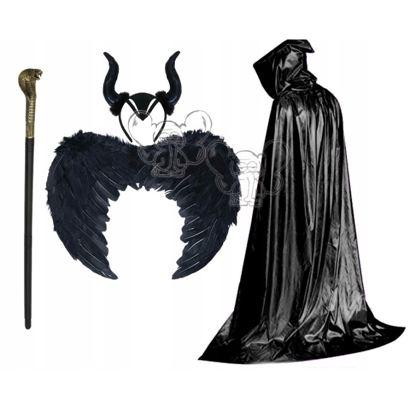 KOSTIUM MALEFICENT DIABOLINA CZAROWNICA 4błyszcz