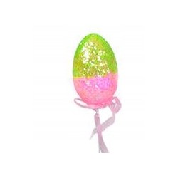PISANKA JAJKO BROKATOWA NA PIKU WIELKANOC RÓŻ/ZIEL