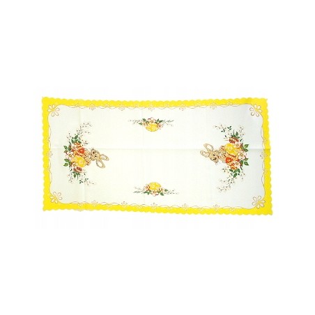 OBRUS ŚWIĄTECZNY WIELKANOC ZAJĄC 45X90 ŻÓŁTY