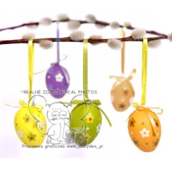JAJKO WISZĄCE PISANKA MALOWANE JAJA kolorY KWIATKI