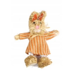 ZAJĄC SŁOMIANY STOJĄCY 20 CM handmade POMARAŃCZ