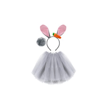 STRÓJ KRÓLIKA KRÓLIK WIELKANOC 40CM SZARY MARCHEW