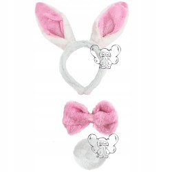STRÓJ KOSTIUM zając KRÓLIK WIELKANOC RÓŻOWA 30CM