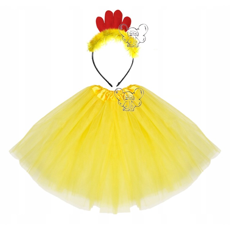 KOSTIUM KURCZAK KURCZACZEK WIELKANOC FARMA 40CM 2 Elementy opaska spódnica