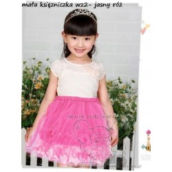 SPÓDNICZKA TIUL KSIĘŻNICZKI falbana pod róż JASNY
