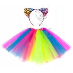KOSTIUM PANTERKA KOT PANTERA 40CM Tęczowa NEONOWA