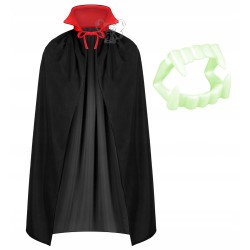 peleryna wampira magika 120cm kołnierz + zęby fluo