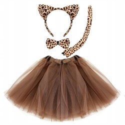 KOSTIUM KOT LAMPART PANTERA brązowa lampart leopard opaska spódnica 40CM