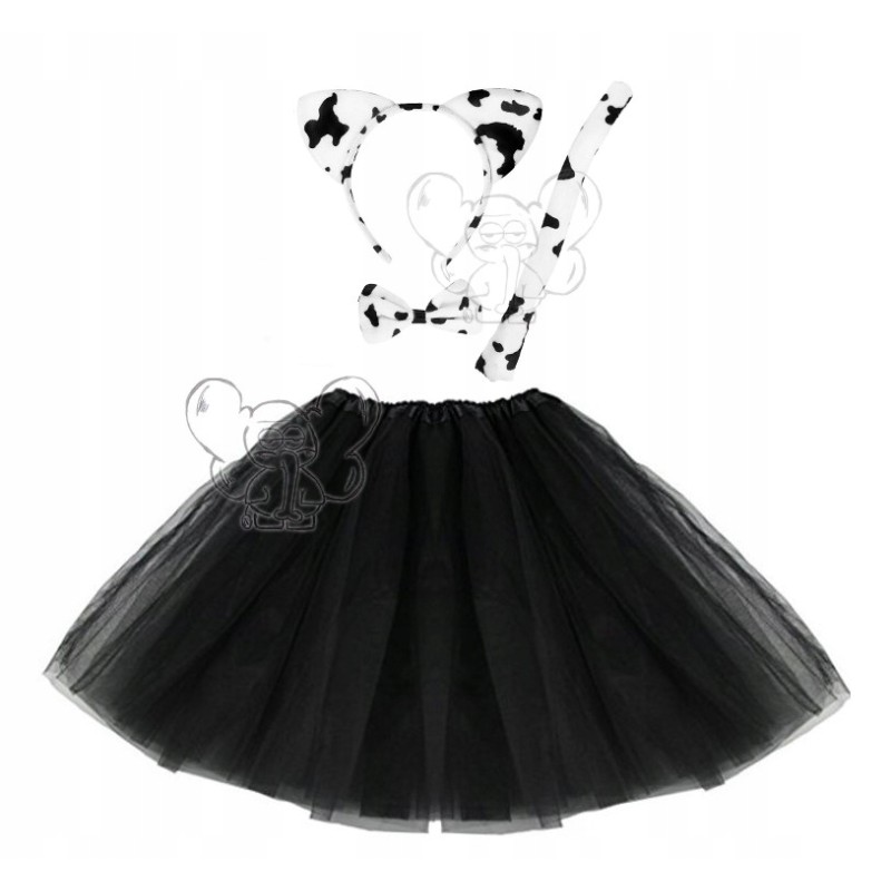 STRÓJ KOSTIUM KOTA KOT ŁACIATY CIAPKI CZARNY 40CM