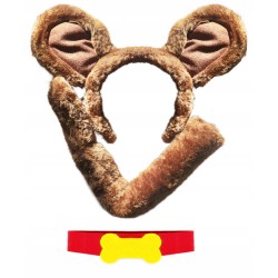 STRÓJ KOSTIUM PIES PSA DŁUGIE USZY sterczą obroża 3 EL