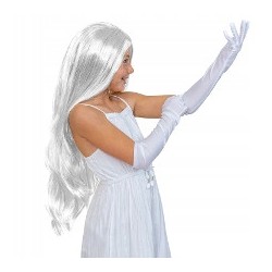PERUKA halloween BIAŁA 75 CM DUCH STORM ANIOŁ ELSA