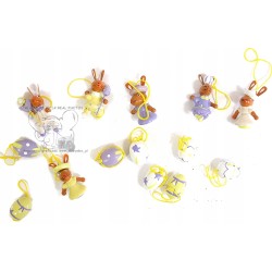 ZESTAW OZDÓB WIELKANOCNYCH DREWNO MALOWANE