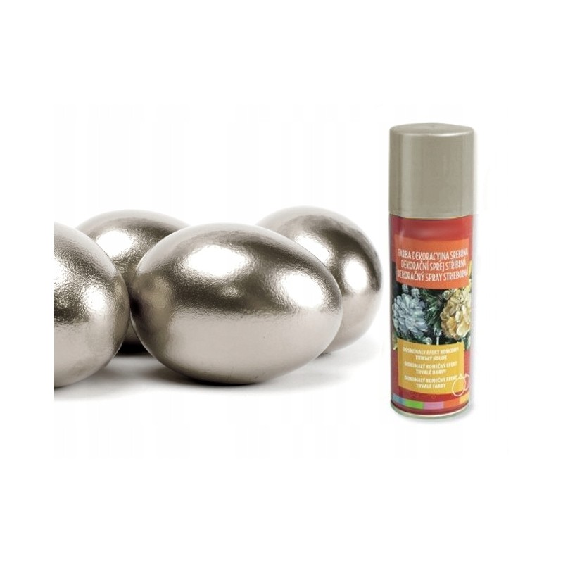 SREBRNA farba w SPRAYU PISANKI WYDMUSZKI WIELKANOC