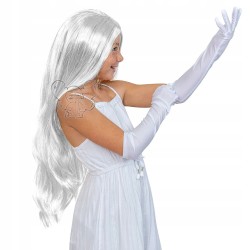 PERUKA halloween BIAŁA 75 CM DUCH STORM ANIOŁ ELSA