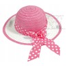 KAPELUSZ PLAŻOWY DZIECIĘCY KROPKI RÓŻ JASNY 52 54