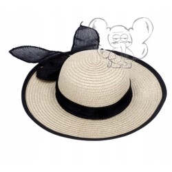 KAPELUSZ PLAŻOWY LETNI 58 LAMÓWKA RONDO 9CM ECRU