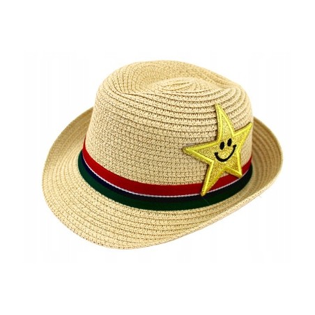 KAPELUSZ PLAŻOWY letni DZIECIĘCY GWIAZDKA SŁOMKA