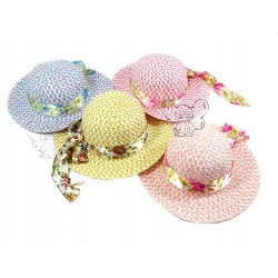 KAPELUSZ DZIECIĘCY ROMANTYCZNY 52 54 NIEBIESKI