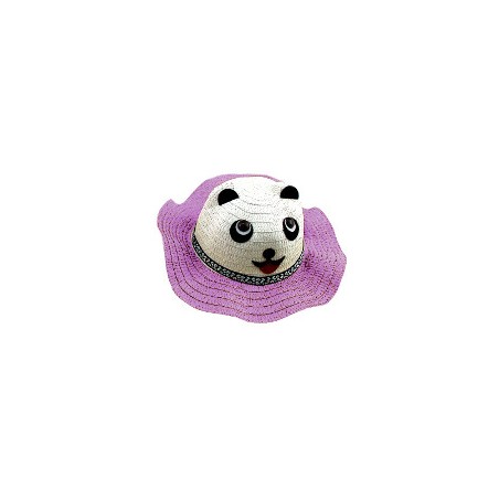 KAPELUSZ dziecięcy PLAŻA LETNI 54 PANDA FIOLETOWY