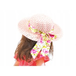 KAPELUSZ DZIECIĘCY ROMANTYCZNY 52 54 NIEBIESKI