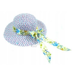 KAPELUSZ DZIECIĘCY ROMANTYCZNY 52 54 NIEBIESKI