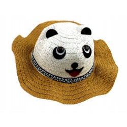 KAPELUSZ dziecięcy PLAŻA LETNI 54 PANDA BRĄZOWY