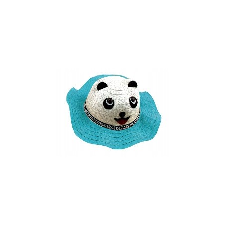 KAPELUSZ dziecięcy PLAŻA LETNI 54 PANDA NIEBIESKI