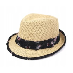 KAPELUSZ CHŁOPIĘCY DZIECIĘCY JEANS 52 BEŻ ZCIEMNYM