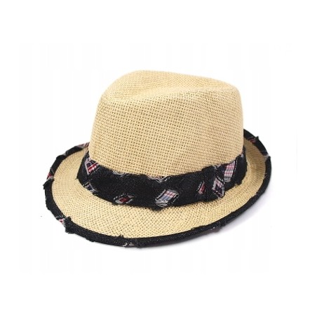 KAPELUSZ CHŁOPIĘCY DZIECIĘCY JEANS 52 BEŻ ZCIEMNYM