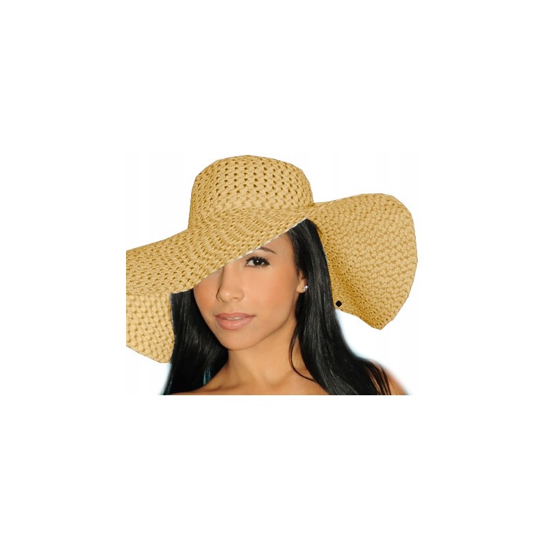 KAPELUSZ damski PLAŻOWY wakacyjny DUŻY NATURALNY